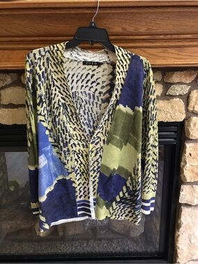 ZOZO Abstract Pattern Open Cardigan